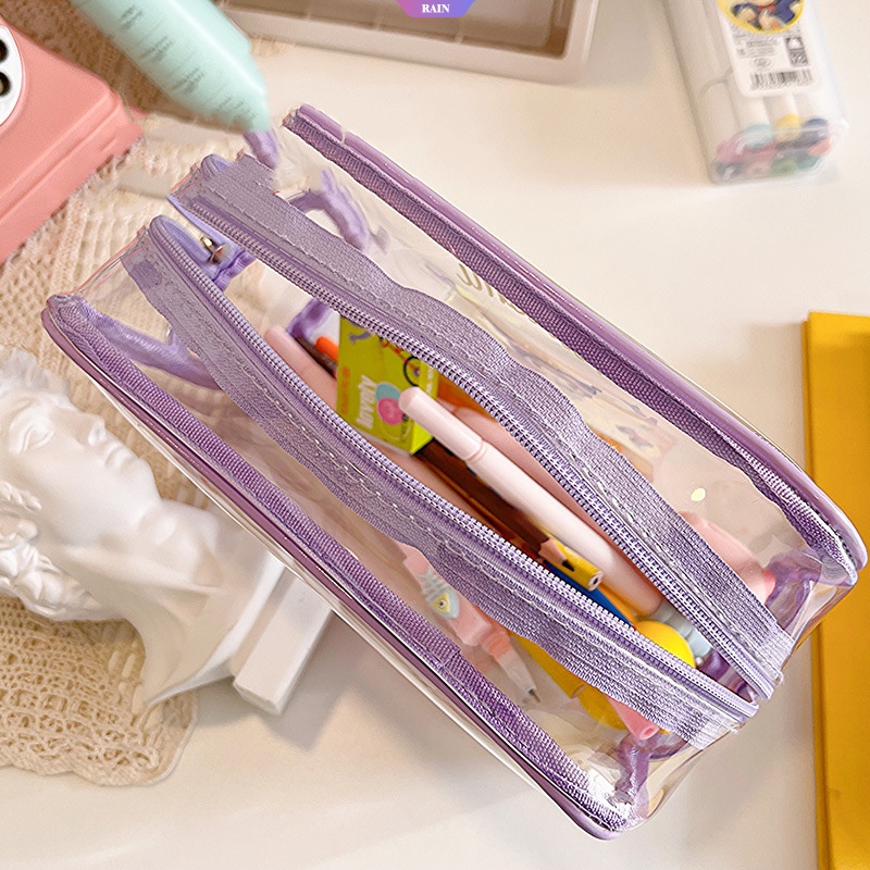 Túi Đựng Đồ Trang Điểm Bằng PVC Trong Suốt Chống Nước In Hình Cinnamoroll Hello Kitty Kuromi My Melody Cho Nữ