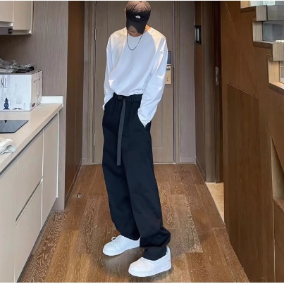 Quần Dài Ống Rộng Màu Sắc Retro Thời Trang Cho Nam Nữ