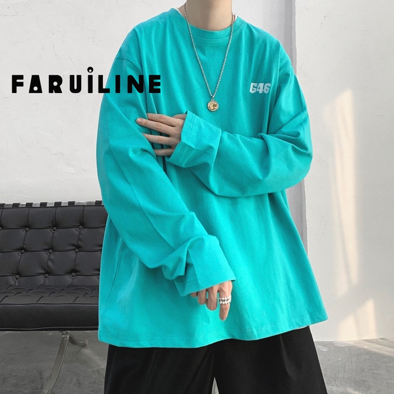 Áo Thun Trắng Faruiline Dài Tay Size Lớn Phong Cách Đường Phố Cho Nam HZFMC1243