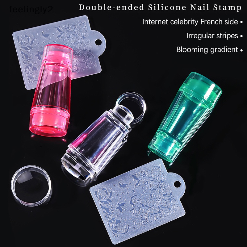 Bộ Dụng Cụ In Hình Móng Tay Hai Đầu Bằng Silicone Kèm Dụng Cụ Dán