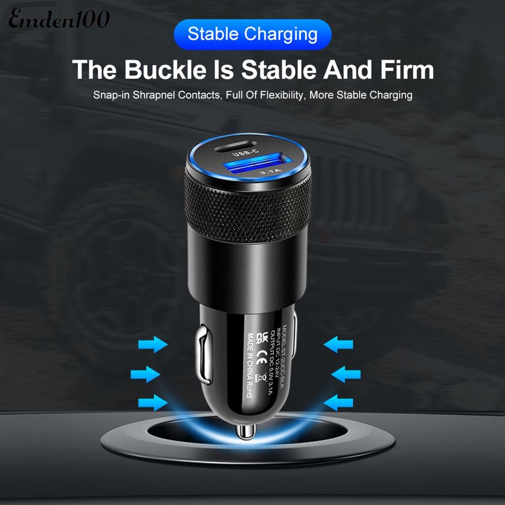 Thiết Bị Sạc USB + PD 12 / 24V Chống Gỉ Cho Xe Hơi