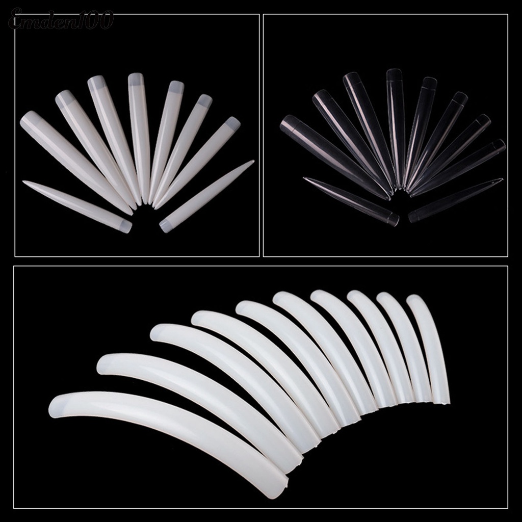 Bộ 10 Móng Tay Giả Hình Chữ V Siêu Mỏng Cho Salon