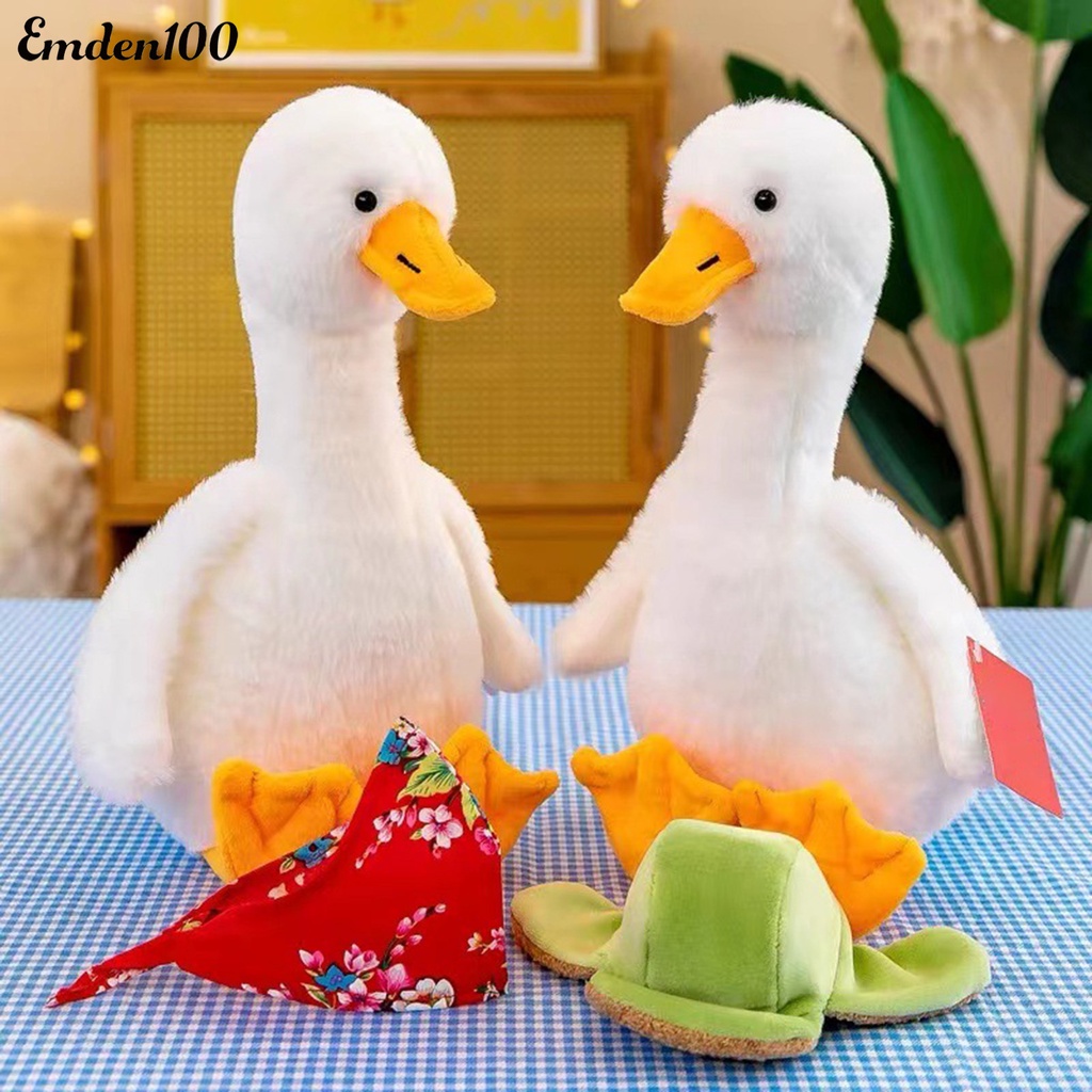 Thú Nhồi Bông Hình Con Ngỗng Mắt Trắng 3D Dễ Thương 35cm