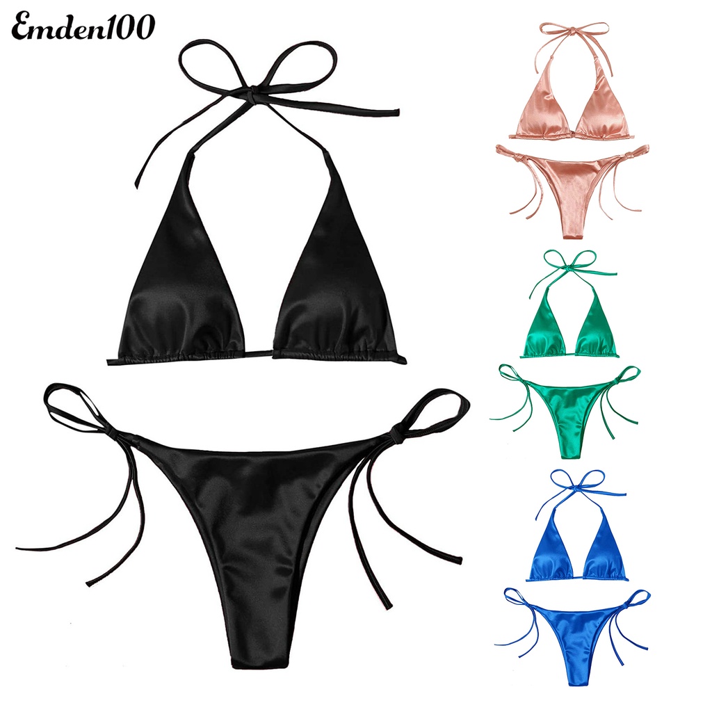 Bộ Bikini 2 Mảnh Màu Sắc Thời Trang Gợi Cảm Cho Nữ