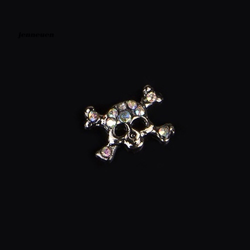 Set 10 Hộp Phụ Kiện Trang Trí Móng Nghệ Thuật Hình Đầu Lâu 3D Bằng Hợp Kim Thời Trang