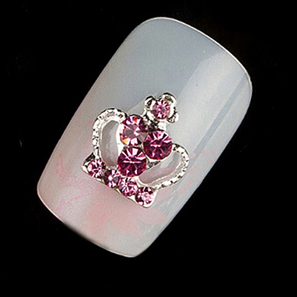 Set 10 Phụ Kiện Đính Trang Trí Móng Nghệ Thuật Hình Vương Miện 3D DIY