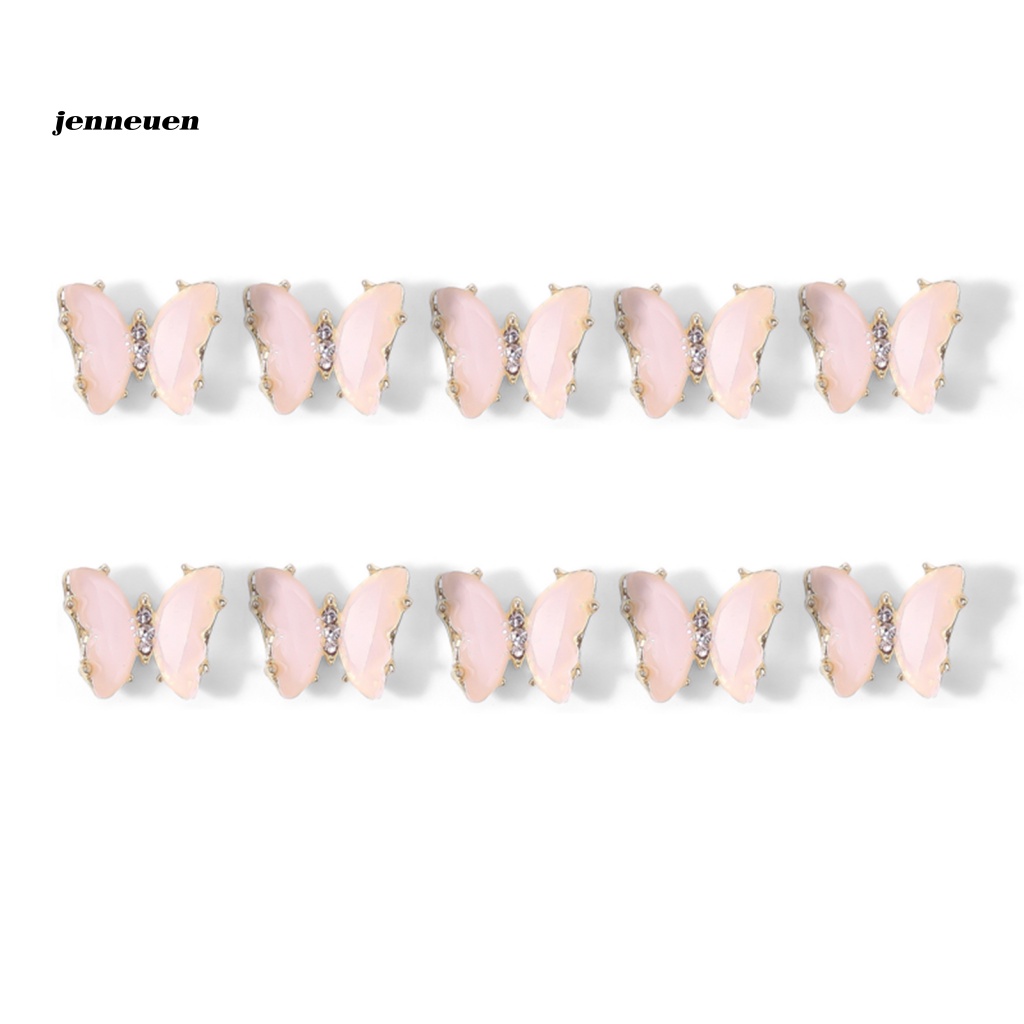 Set 10 Phụ Kiện Trang Trí Móng Tay Nghệ Thuật Hình Bướm Xinh Xắn