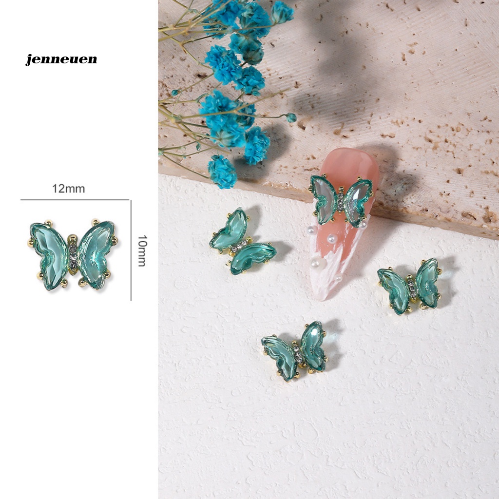 Set 10 Bươm Bướm Nhiều Màu Sắc Lấp Lánh Dùng Trang Trí Móng Tay