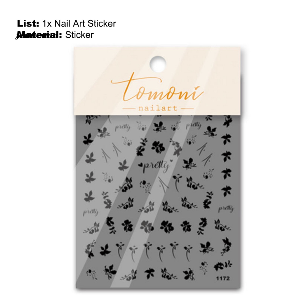 1 Tấm Sticker Dán Móng Hình Hoa Mini Không Đường May Siêu Dính