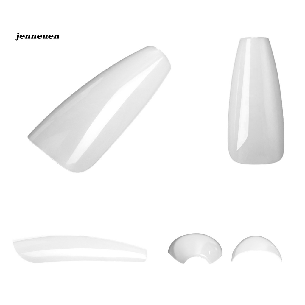 Bộ 500 Móng Tay Giả Dài Trong Suốt Che Phủ Toàn Diện Dễ Tháo Rời DIY