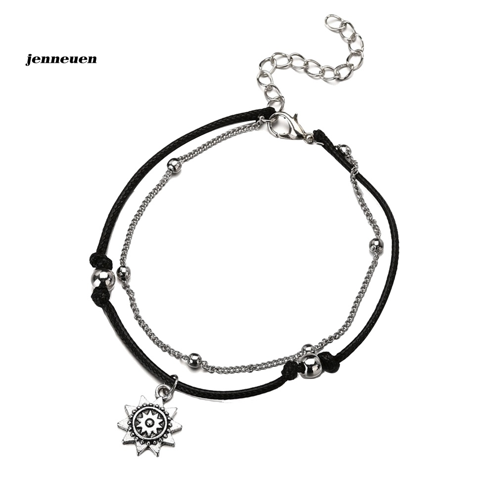 Lắc Chân Hai Lớp Đính Quả Cầu Mặt Trời Thời Trang Cho Nữ