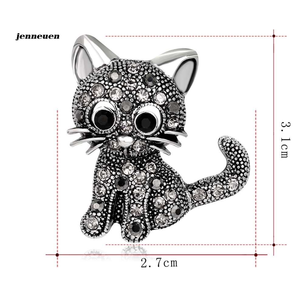 Ghim Cài Áo Hình Mèo Đính Đá Đáng Yêu