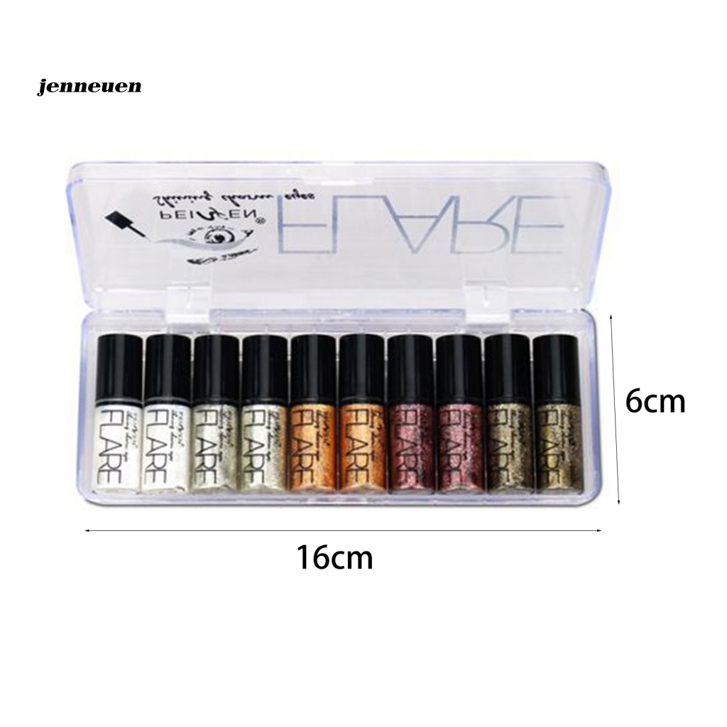 Set 10 Bút Kẻ Mắt Dạng Lỏng Nhanh Khô Lâu Trôi Chuyên Nghiệp