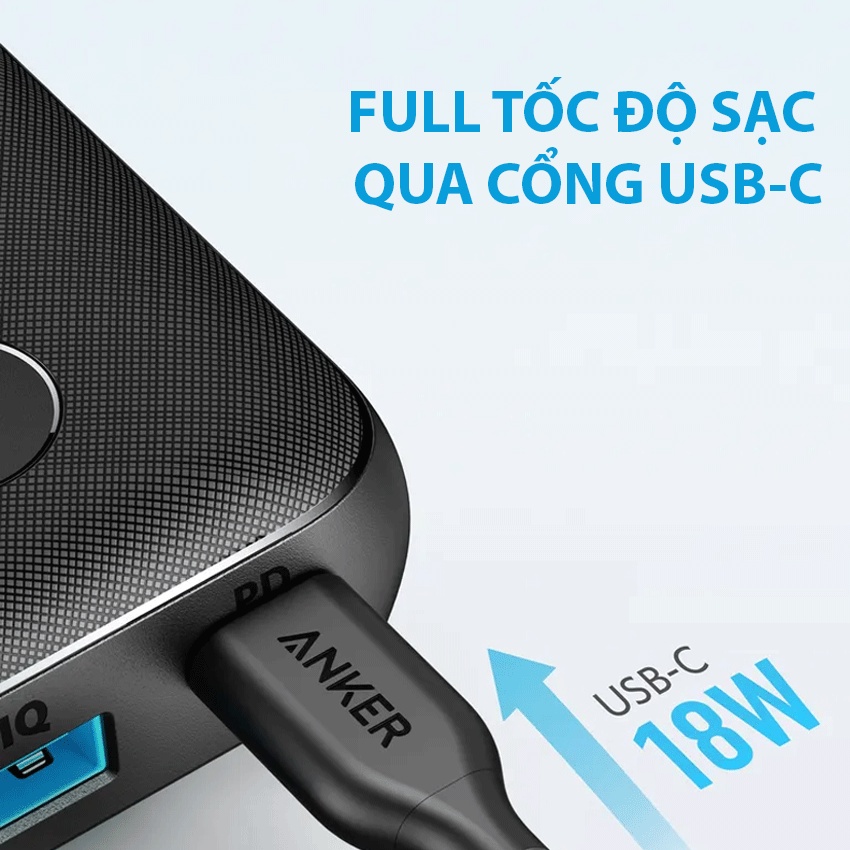 PIN SẠC DỰ PHÒNG ANKER POWERCORE 10000 PD REDUX - 10.000MAH - A1239 - MÀU ĐEN