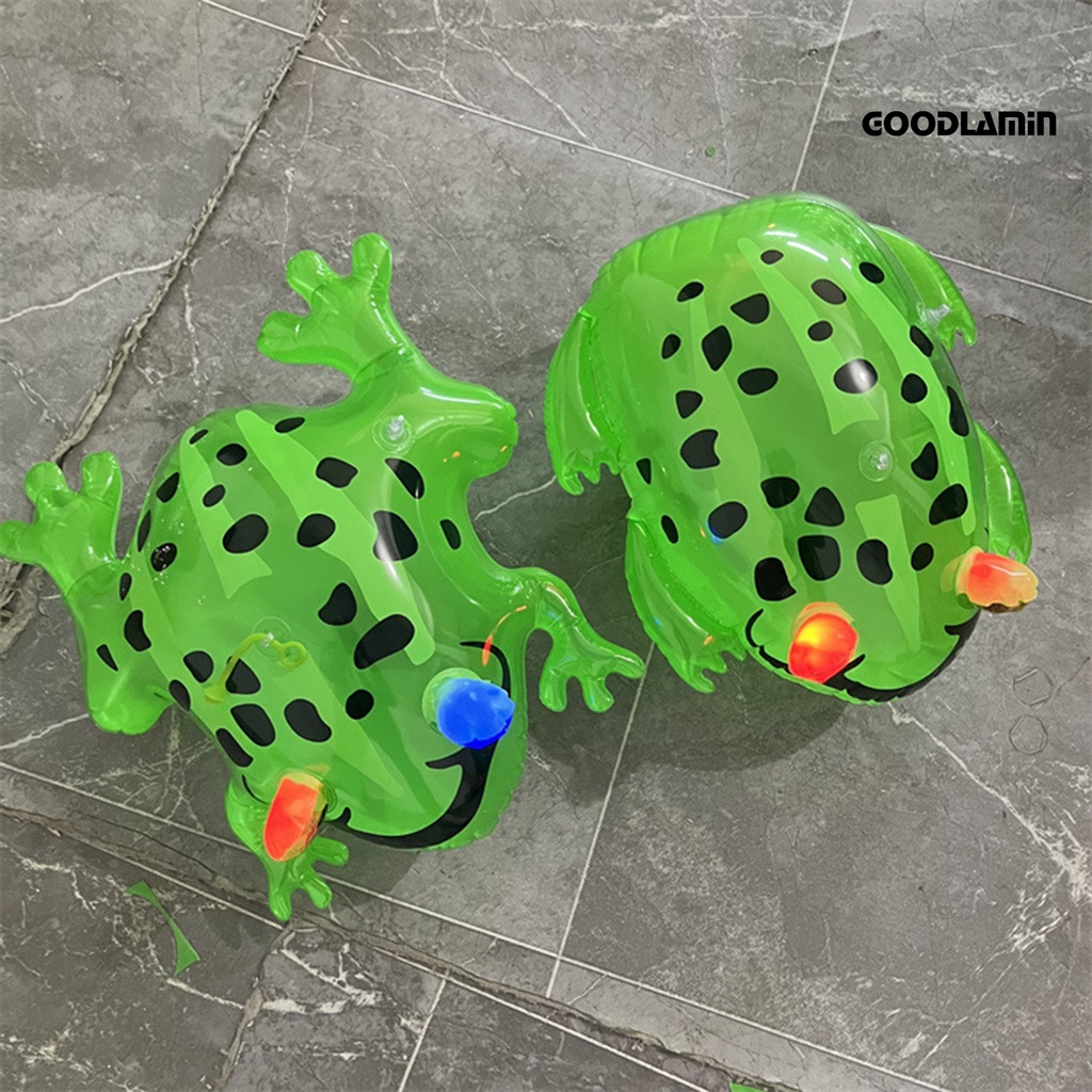 Goodlaminz Bong Bóng Bơm Hơi Hình Chú Ếch Có Đèn Chớp Nhiều Màu Sắc Vui Nhộn Bắt Mắt