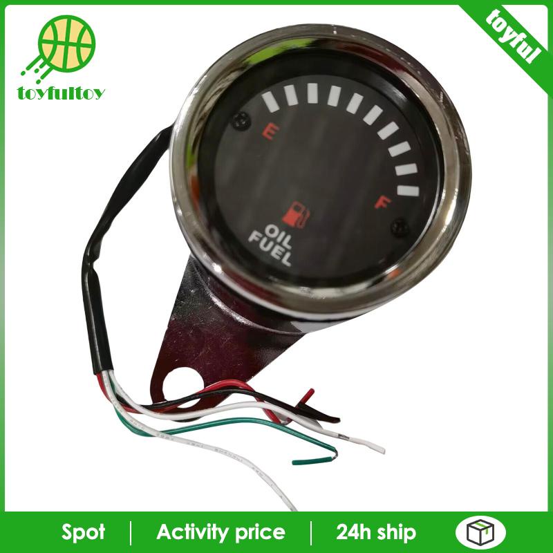 Đồng Hồ Đo Mức Nhiên Liệu Có Đèn LED 12V DC 60mm Thông Dụng Cho Xe Hơi Xe Máy