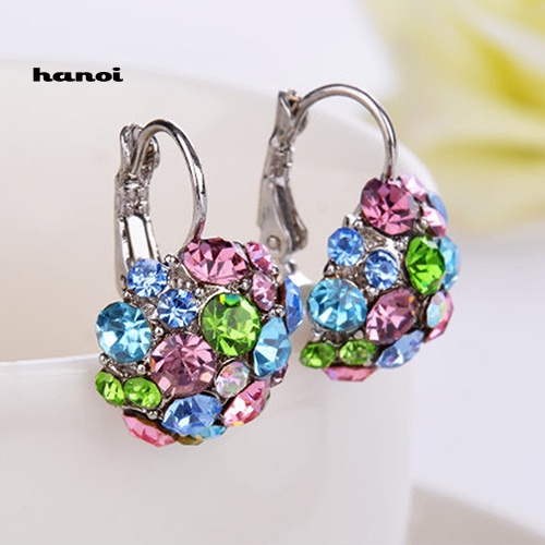 Bông Tai Đính Đá Zircon Nhiều Màu Sắc Thời Trang Cho Nữ