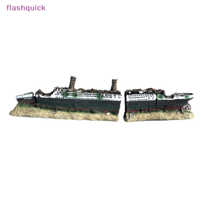 Đồ trang trí Tàu Titanic Bằng Nhựa Tự Nhiên Dùng Trang Trí Bể Cá Mới