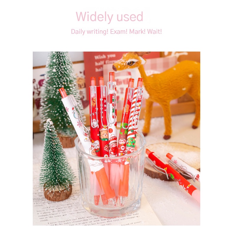 1 Bút Mực Đen Ngòi 0.55MM Họa Tiết Giáng Sinh