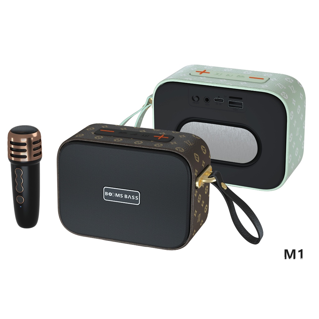 Loa Bluetooth Karaoke Mini Kèm 01 Mic Hát Booms Bass M2101+ Công Suất 5w, Âm Thanh Hay Không Rè Bass Ấm Giá Rẻ