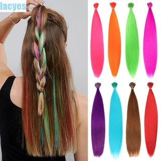 Set 10 tép tóc giả nối dài nhiều màu tùy chọn bằng sợi tổng hợp 16 inch không kẹp cho nữ