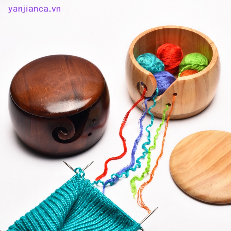 Yanca Tô Đan Len Thủ Công Có Lỗ Đựng Bát Đĩa Đựng Đồ Đan Sợi Crocheg DIY