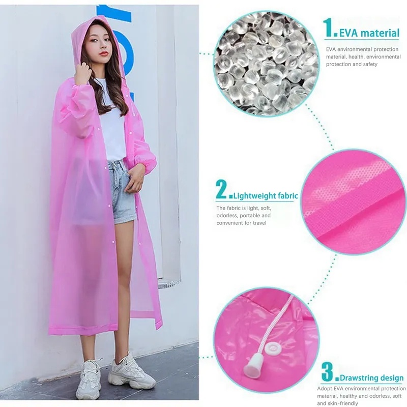 Áo Mưa Dày Dặn Bằng EVA Thời Trang Có Thể Tái Sử Dụng Cho Nam Và Nữ