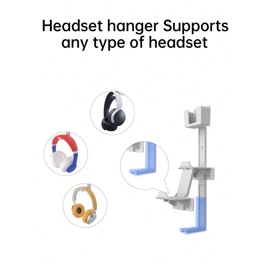 Móc Treo Tai Nghe Chụp Tai Trắng Cho PS5 / PS4 / Xbox / Switch Tay Cầm Chân Đế Giá Treo Đỡ Tai Nghe Móc Dán Tường Thiết Kế Sang Trọng Máy Tính GAMING Cao Cấp