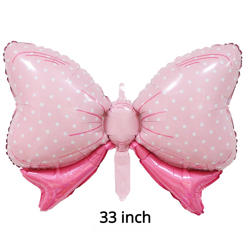 Set 5 Bong Bóng Lá Nhôm Hình Nơ 33 inch Trang Trí Tiệc Sinh Nhật Đám Cưới