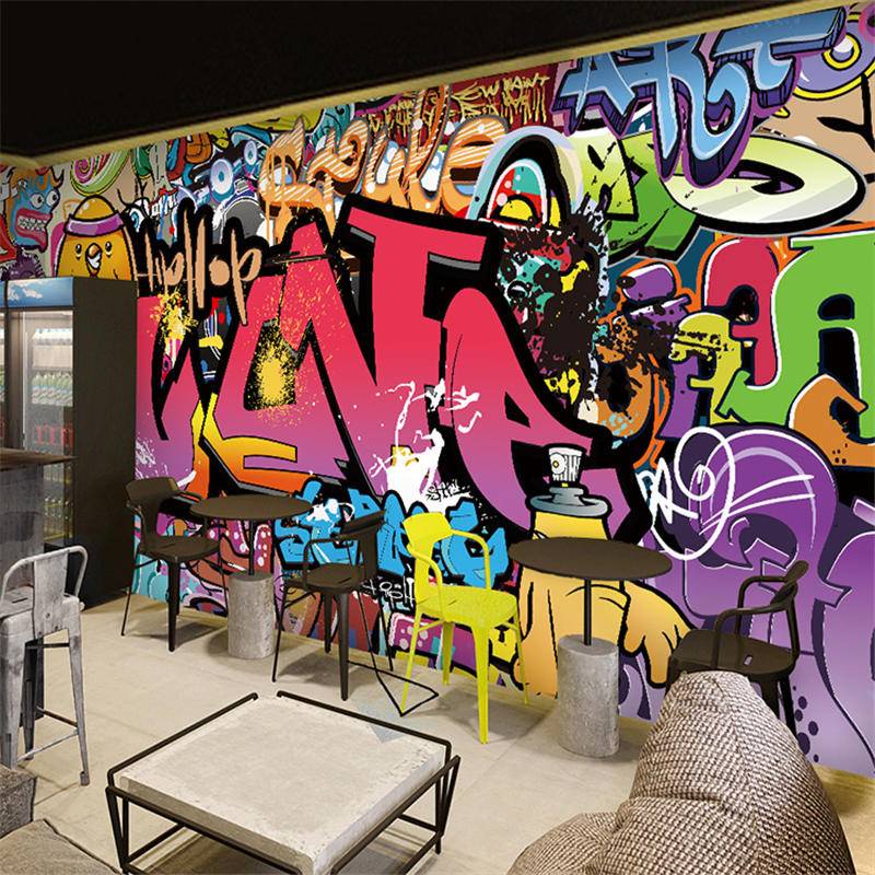 Miễn Phí Vận Chuyển Giấy Dán Tường Hành Lang Quán Cà Phê Đường Phố graffiti 3D Nghệ Thuật Lớn Tùy Chỉnh Cho Phòng Ngủ