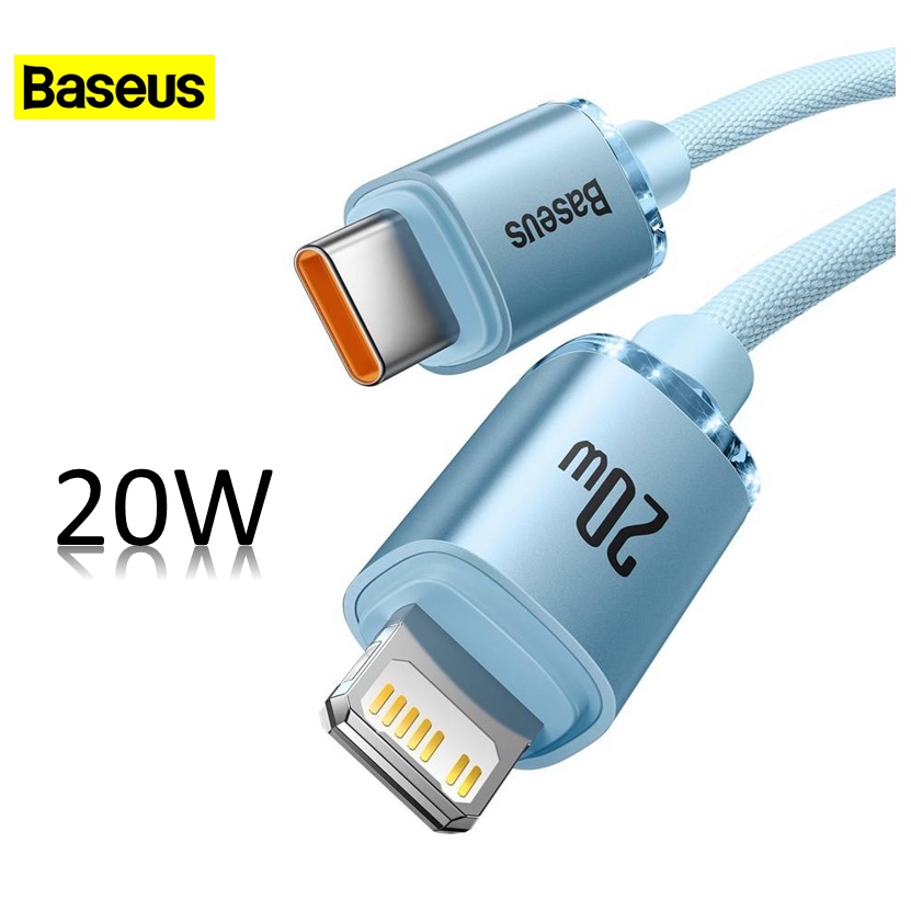 Cáp sạc nhanh 20W Baseus Crystal dây dù cao cấp siêu bền cho 12 13 14 11 HaiBunStore