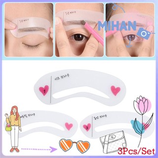 [Hàng mới về] Set 3 khuôn kẻ mày dễ dàng nhanh chóng có thể tái sử dụng tiện dụng Mihan1
