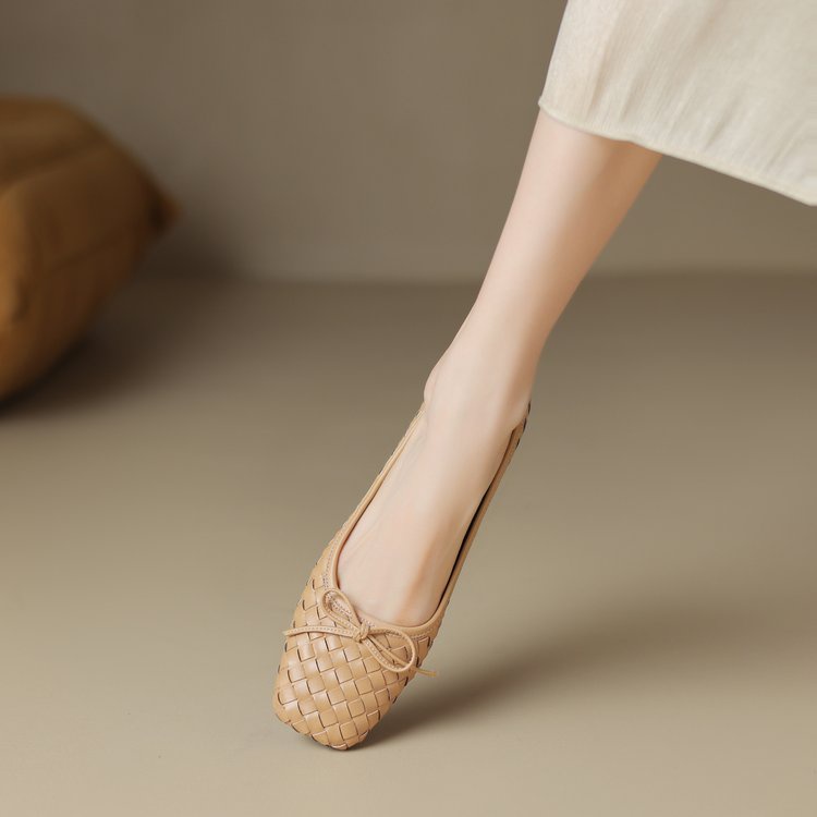 Giày Búp Bê Đế Bằng Mũi Vuông Thời Trang Cho Nữ Size 35-40