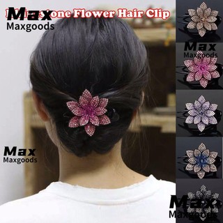 Phụ Nữ MAX|Kẹp Tóc Hình Hoa Đính Đá Lấp Lánh Thời Trang Cho Nữ|Kẹp Tóc Đuôi Chim Màu Sâm Panh/Xám/Xanh Lam