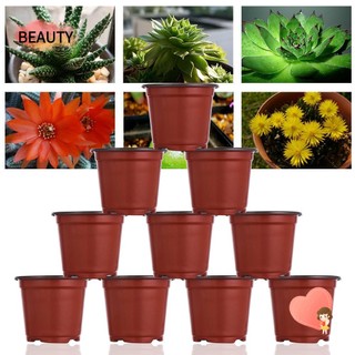 Bộ 10 chậu cây kiểu chậu đất nung bằng nhựa mềm mini hai tông màu dùng trong sân vườn