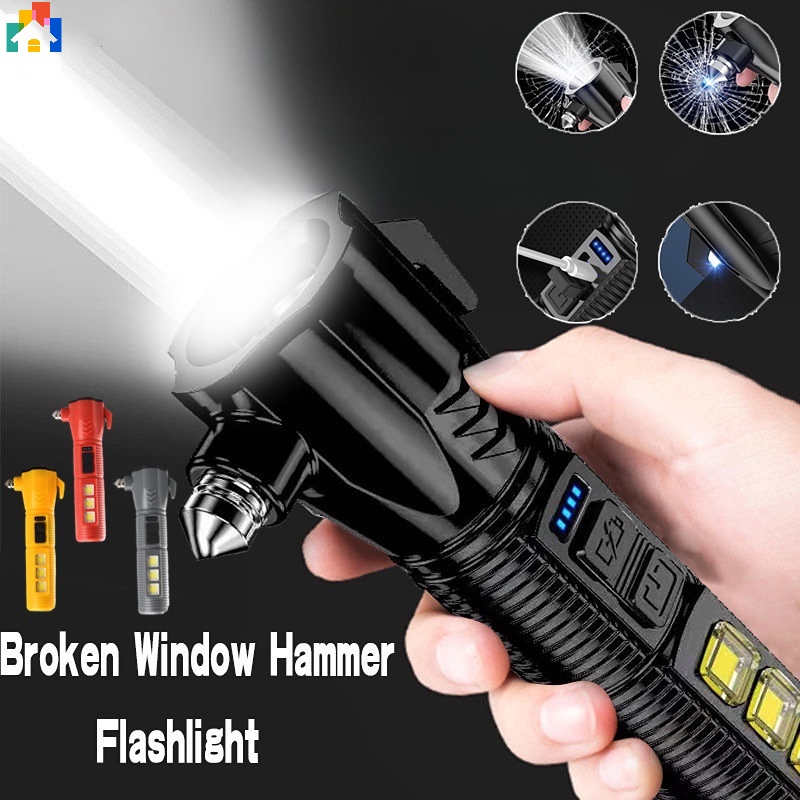 Búa Đèn Pin LED USB Khẩn Cấp Đa Năng An Toàn Cho Xe Hơi