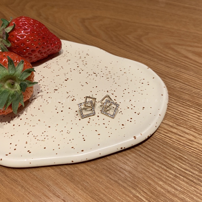 Khuyên Tai Bạc Hình Vuông Đơn Giản Phong Cách Hàn Quốc Thời Trang Mùa Hè Hàng Mới Dành Cho