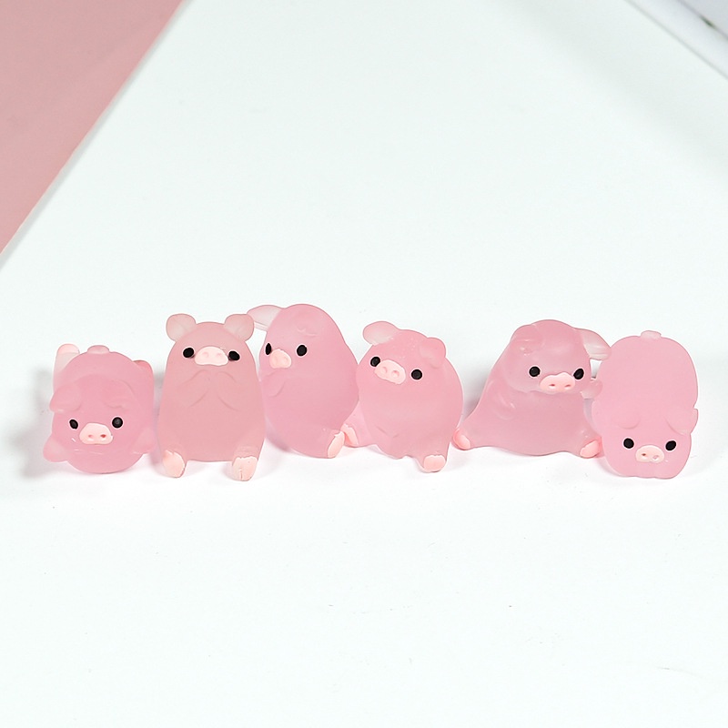 Mô Hình Chú Heo Mini Bằng Nhựa Phát Quang Độc Đáo Trang Trí Tiểu Cảnh DIY