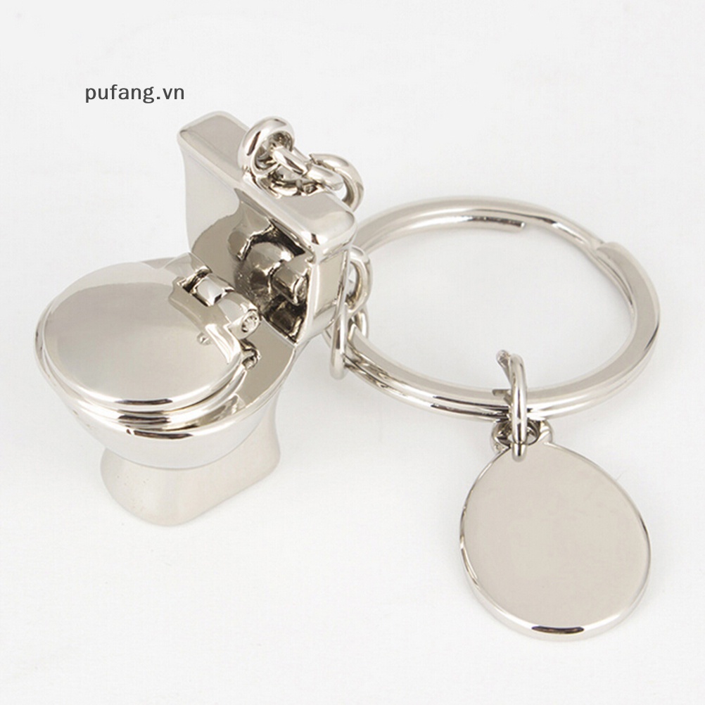 Pufang dễ thương mini toilet forever keychain móc khóa kim loại chìa khóa keyfob creative gift vn