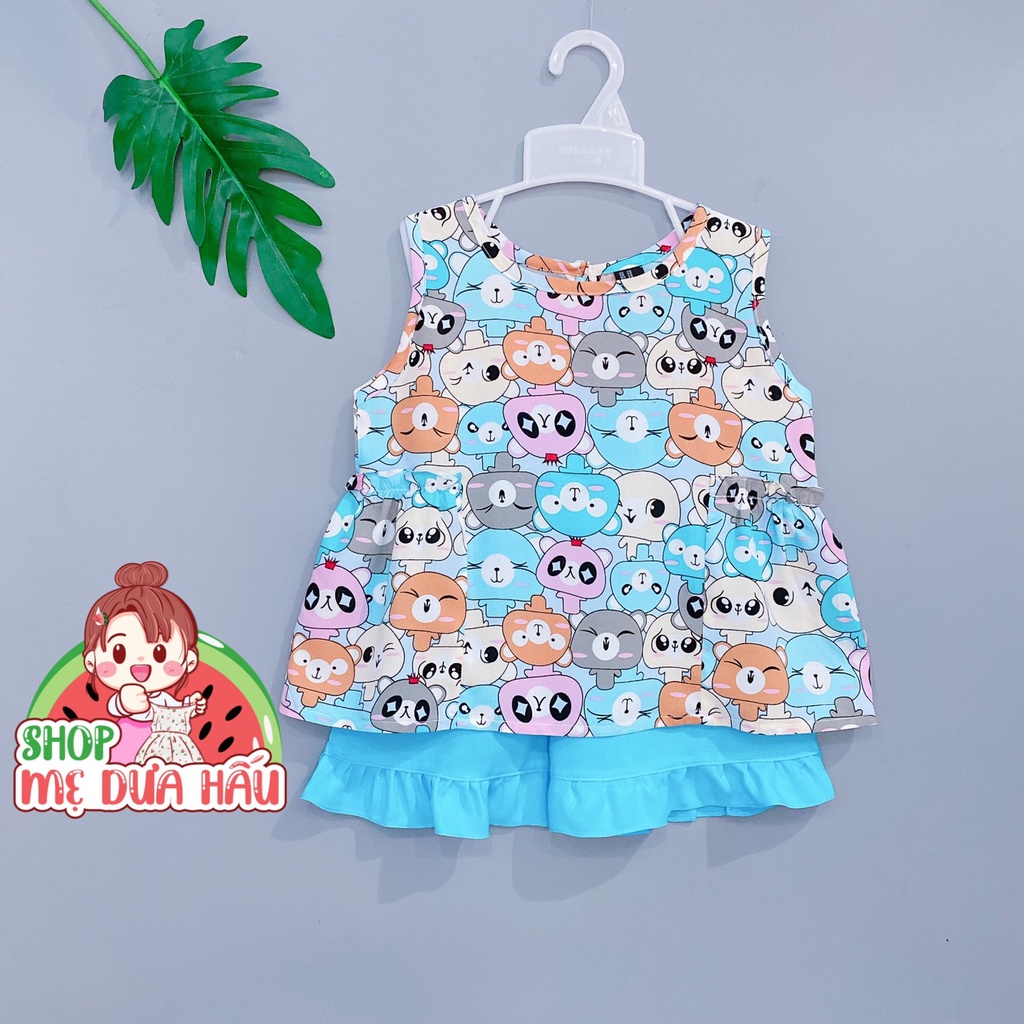 Đồ tole bé gái, bộ lanh mặc nhà quần ngắn dáng babydoll xinh xắn 11-50kg - Shop mẹ dưa hấu
