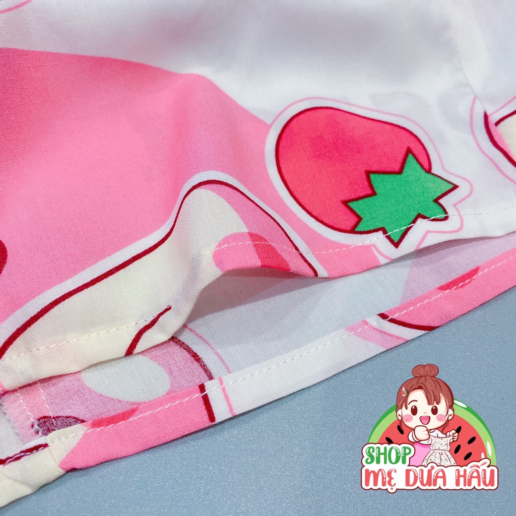 Đồ tole bé gái, bộ lanh mặc nhà quần ngắn dáng babydoll xinh xắn 11-50kg - Shop mẹ dưa hấu