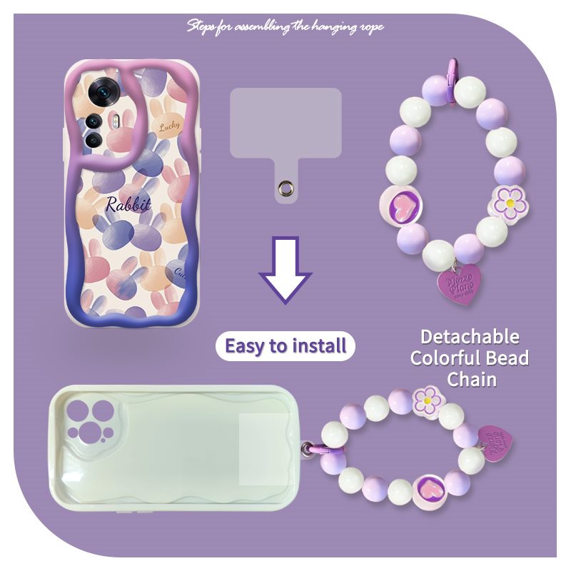 Youth Pendants Phone Case For Redmi K50 Ultra/Xiaomi 12T three-dimensional lovely Pendants For Girls Love bracelet