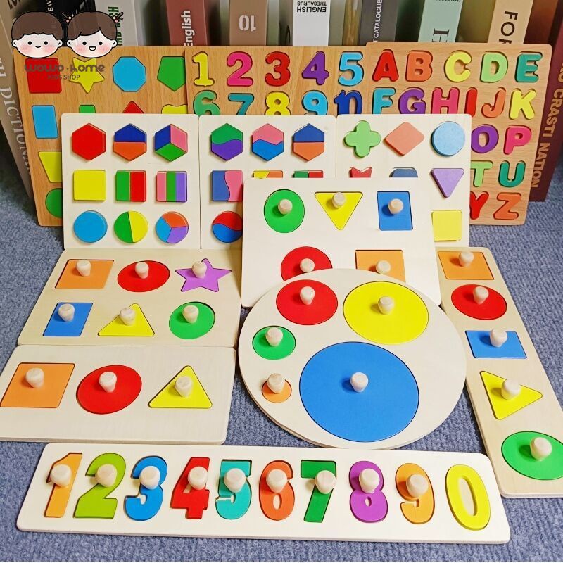 Wo Đồ Chơi Bảng Xếp Hình Học Montessori Giáo Dục Sớm Cho Trẻ Em