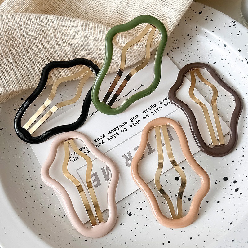 Kẹp Tóc Kim Loại Hình Đám Mây / Gợn Sóng Phong Cách Hàn Quốc Ngọt Ngào Cho Nữ Y2K