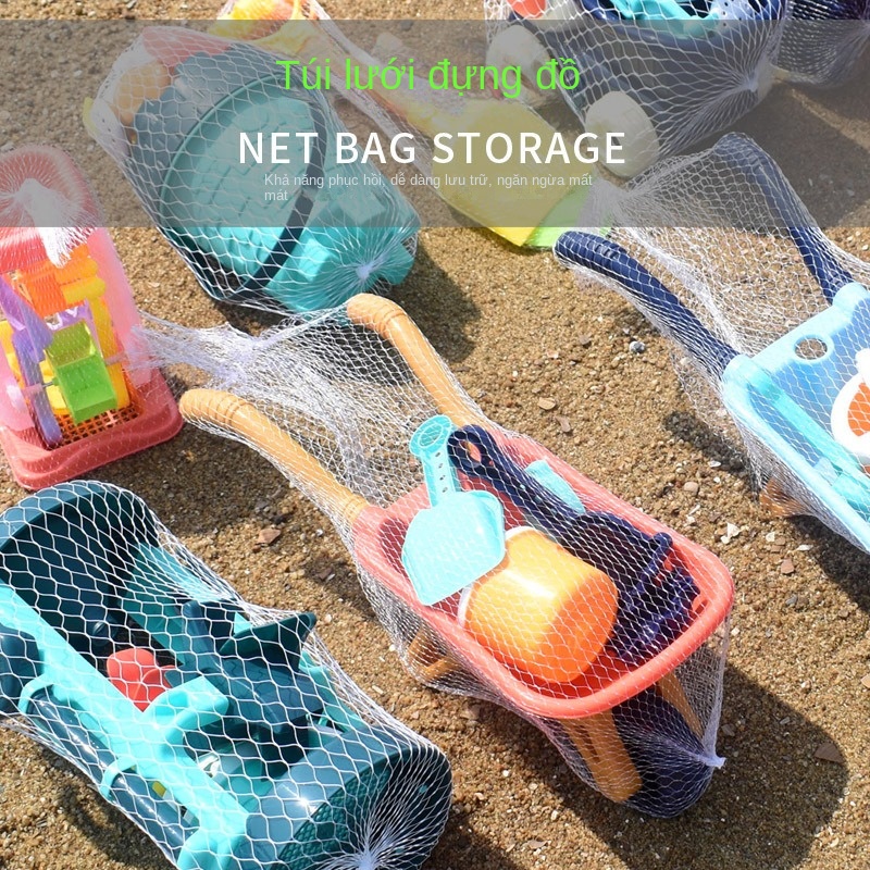 Bộ Đồ Chơi Xe Đẩy / Xe Hơi / Đồng Hồ Cát Cỡ Lớn In Hoạt Hình Dễ Thương Thời Trang Đi Biển Mùa Hè Cho Bé