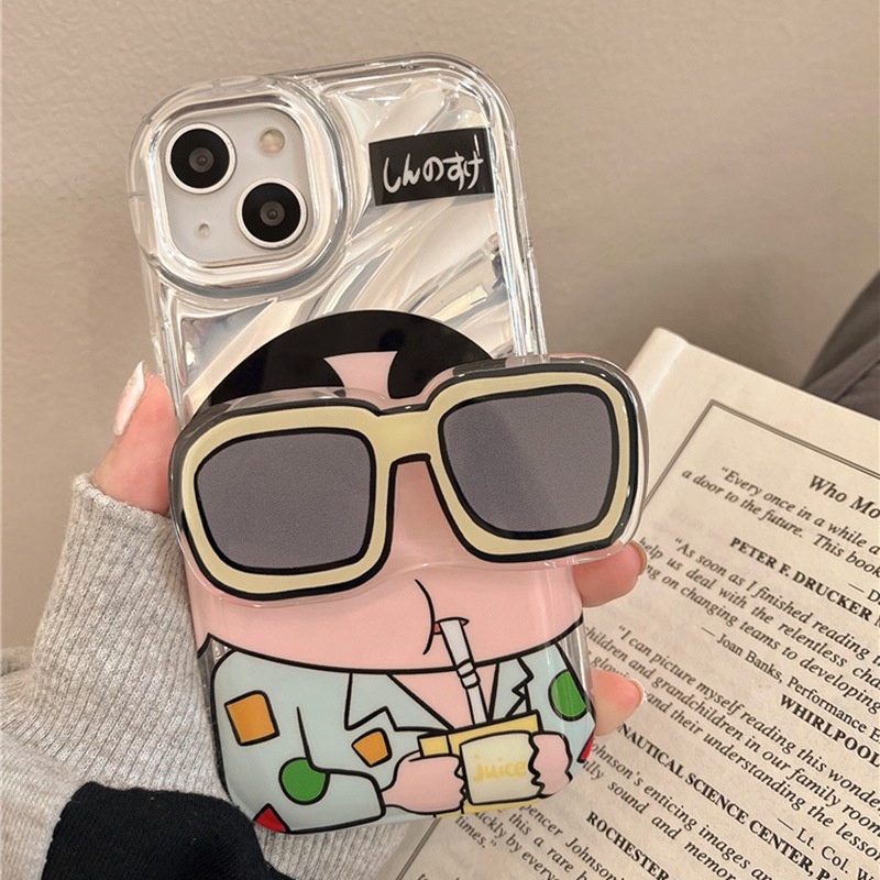 Kính Mát Chống Mòn Và Chống Rơi Hình Shin chan Dễ Thương Cho iphone11 12 13 14