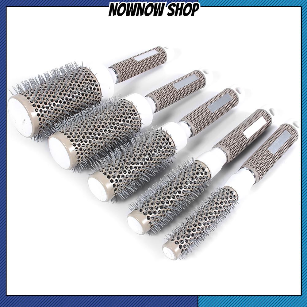 NOWNOW SHOP 5 Kích Cỡ Phong Cách Khỏe Mạnh Salon Bàn Chải Cắt Tóc Gốm Sứ Chịu Nhiệt Độ Cao Lược Tròn Sắt