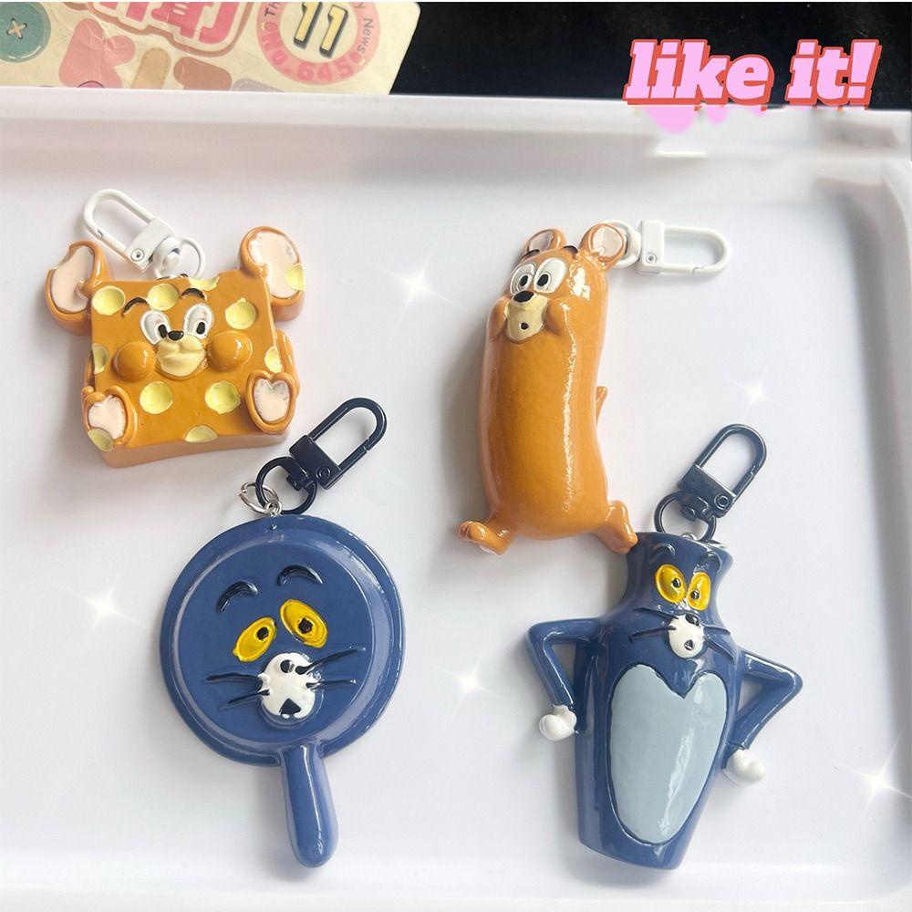 Augustina anime tom and jerry key chain, deformation series phong cách hàn quốc, bùa ba lô acrylic dễ thương đồ trang trí vòng chìa khóa hoạt hình