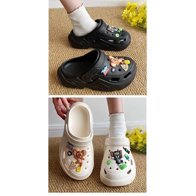 Dép Nhựa eva Đế Dày Tăng Chiều Cao Họa Tiết Hoạt Hình Dễ Thương Thời Trang Mùa Hè Cho Nữ