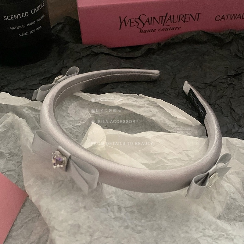 Băng Đô Nơ Bạc Đính Đá Hàn Quốc